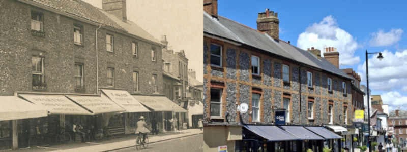 image of Esher high street past and present 