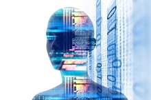 Blue digital head image