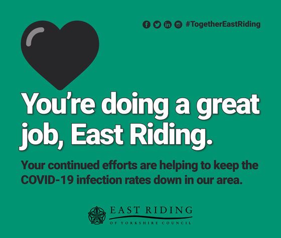 You're doing a great job East Riding