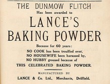 Advert for Lances baking powder