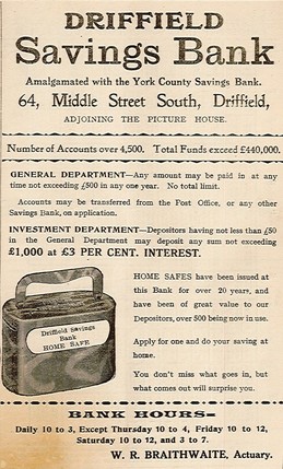 Advert for Driffield bank