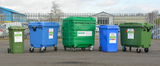 A selection of East Riding Of Yorkshire Council bins