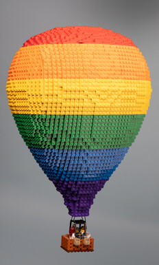 multi coloured balloon made of lego