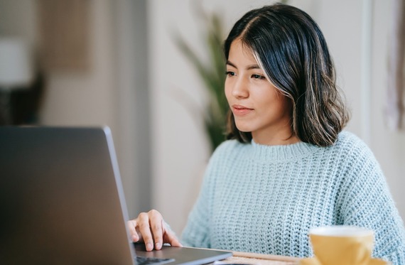 woman using a laptop