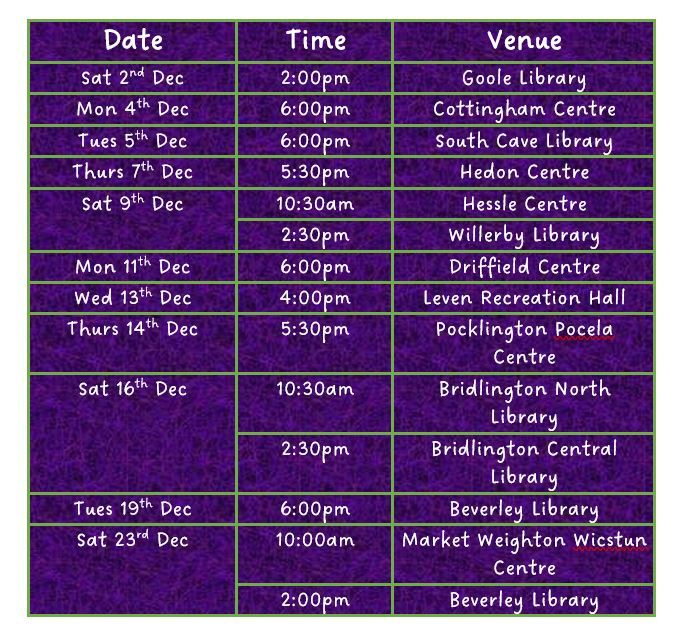 The Three Wise Women timetable