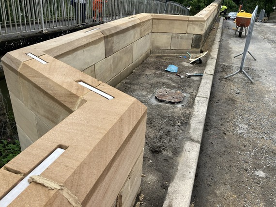 Stonework has been completed on the bridge