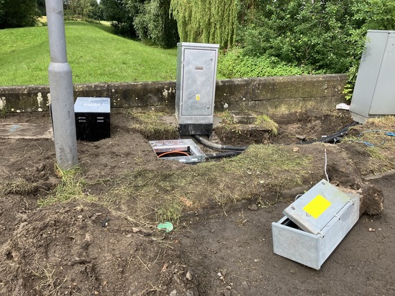 Traffic signals being installed