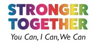 The colourful logo for Stronger Together