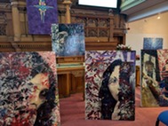 A photo of the artwork on display at the domestic abuse and safeguarding event for churches