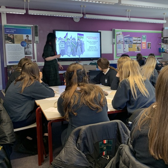 School pupils in a workshop