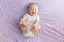 A photo of a smiling baby