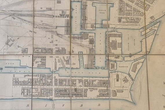 Historical map of the port town of Goole