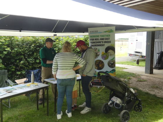 Matt talking to people at Tophill Low