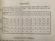 Extract from Brighton’s Health Report for 1919, showing age groups affected by Spanish Flu in 1918 and 1919