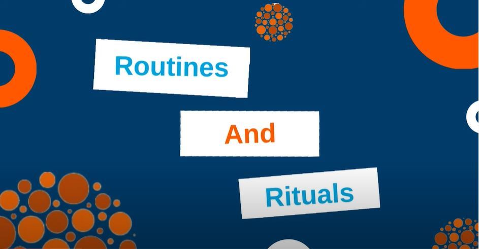A video slide from the CLASS+ advice video on managing anxiety around routines and rituals. 