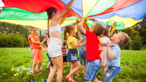 children playing outside