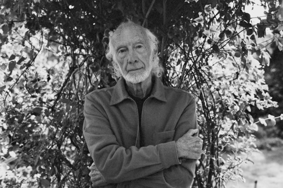 A black and white photo of Roger McGough. Photo by Allan Melia.
