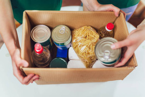 box of food tins