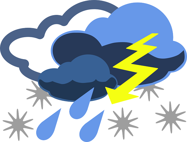 collection of icons of bad weather