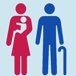 Heat warning poster with illustration of two people