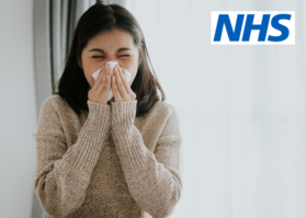 Girl sneezing for NHS campaign