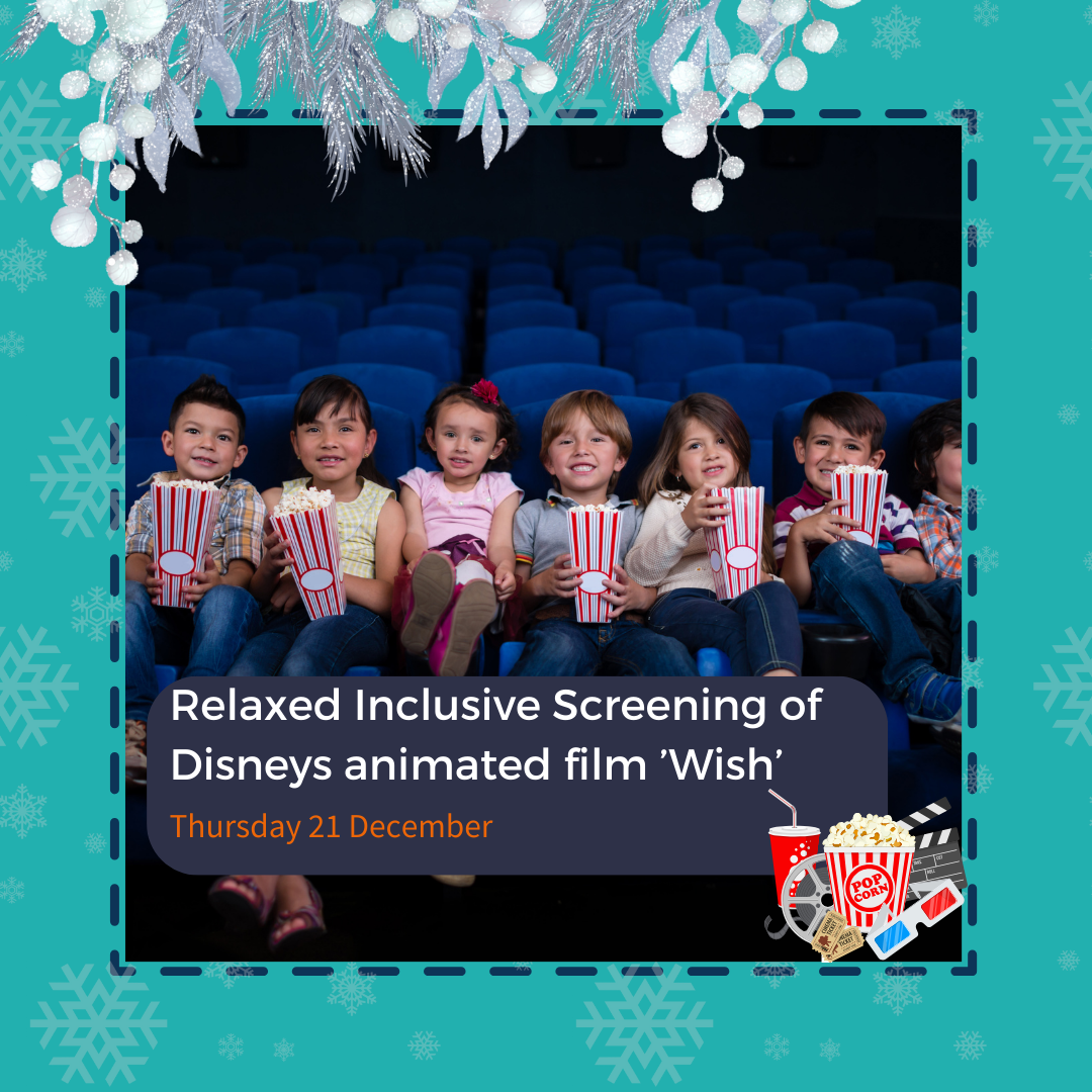 children in a cinema eating popcorn.