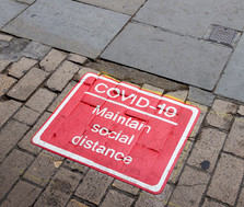 Covid-19 social distancing pavement markings