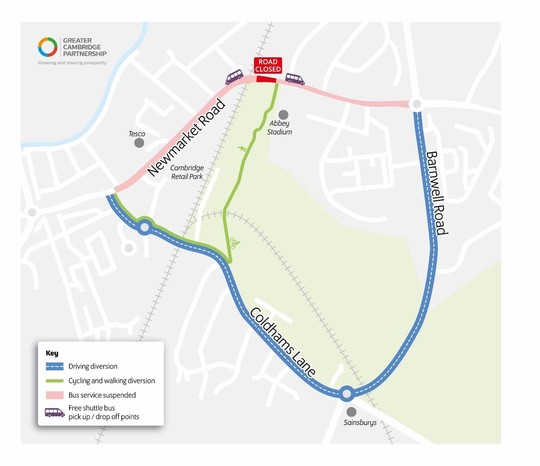 Newmarket Road-Closure Diversions 2021