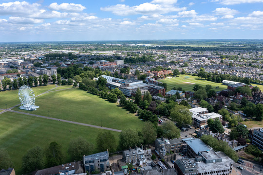 Aerial view of Cambridge City
