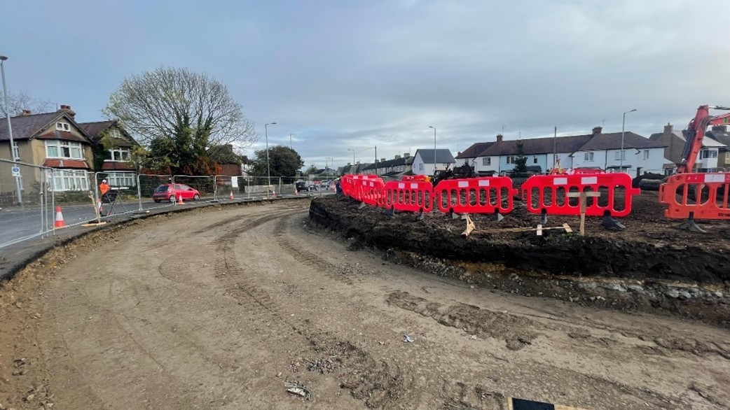 Image showing Elizabeth Way roundabout excavation 