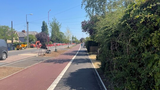 Completed section between Fraser Road and south of Cook Close