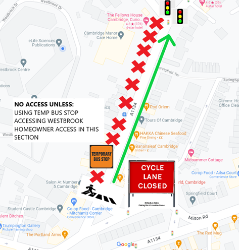 Works map of Milton Road