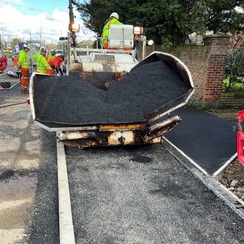 Recent laying the final surface of tarmac on the east side, north of King’s Hedges.