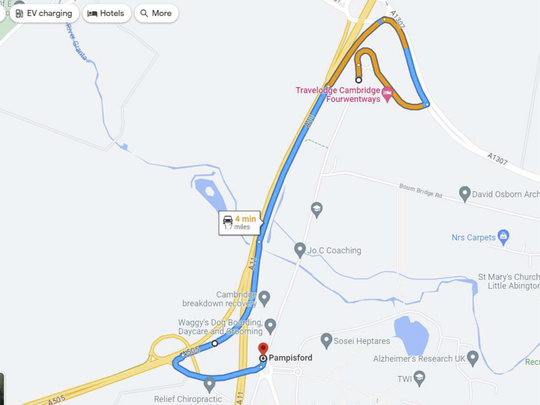 Granta Park diversion route