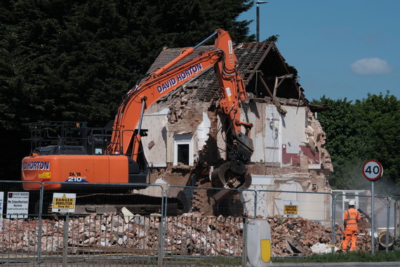 Pine Lodge, Cheltenham during demolition