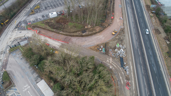 Arle Court Park and Ride new slip road to and from the A40