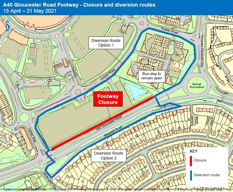 A40 footway closure and diversion