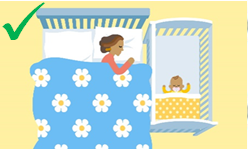 Mum in bed with cot to side (tick)