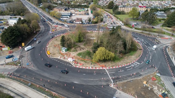 Arle Court roundabout, Cheltenham, from above