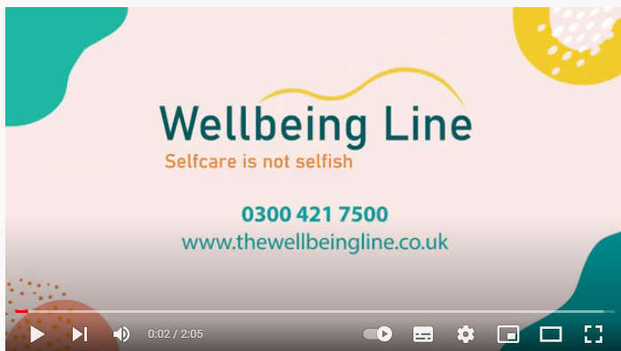 Wellbeing line picture linking to Youtube video