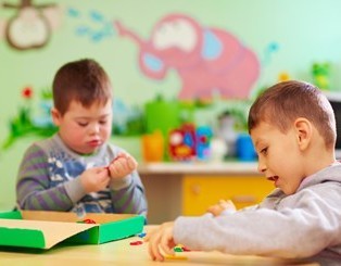 Children playing at school