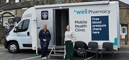 Pop up health clinic van in Mossley, Stalybridge