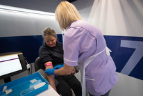 NHS Galleri trial - woman getting her blood taken