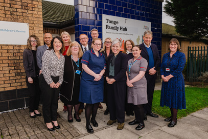 Photo of Kate Brintworth Chief Midwifery Officer for England with partners from NHS Greater Manchester. 