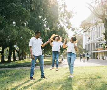 Parents and child having fun