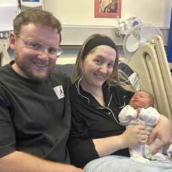 Photo of Georgia Marriott and Danny Burrows with their baby Jaxx