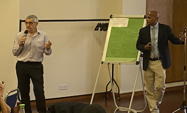 Programme manager Ewan Jones and clinical lead Prof Naresh Kanumilli at the autumn 2024 diabetes event.