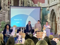 Elephants Trail community reporters on stage 