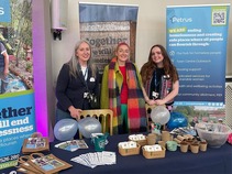 Petrus stall with information and activities