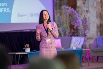 Caroline Simpson talking on the main stage